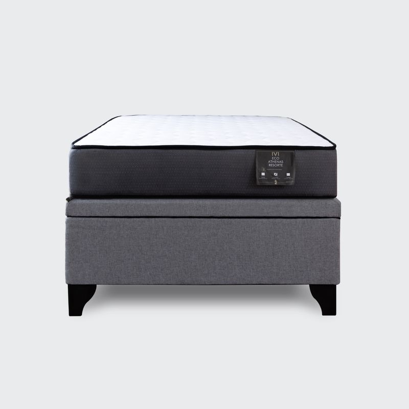 GENERICO - Cama Baúl 1.5 plazas Athenas apertura horizontal gris