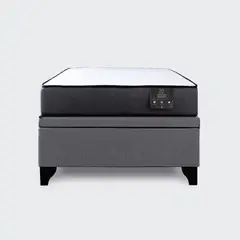 GENERICO - Cama Baúl 1 plaza Athenas apertura horizontal gris