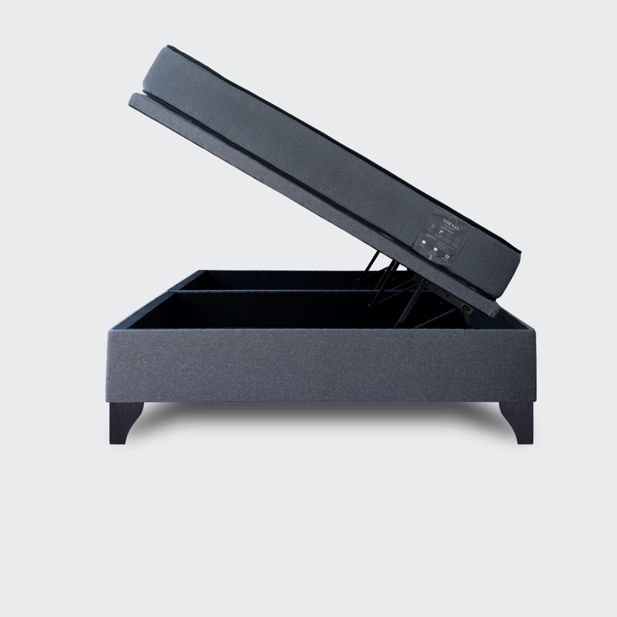 GENERICO - Cama Baúl 2 plazas Athenas apertura horizontal gris