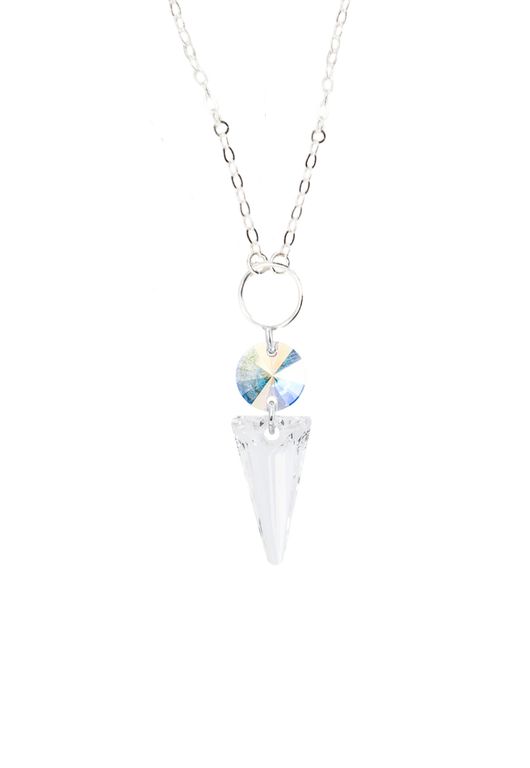 Collar Mystic Plata 925 creado con cristales de Swarovski Aurora Boreal Blanco TALLA UNICA