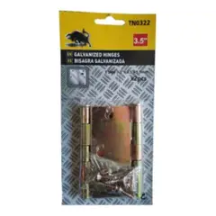 GENERICO - 2 Bisagra Galvanizada 2pcs 3.5 Pulgadas 12 Tornillos