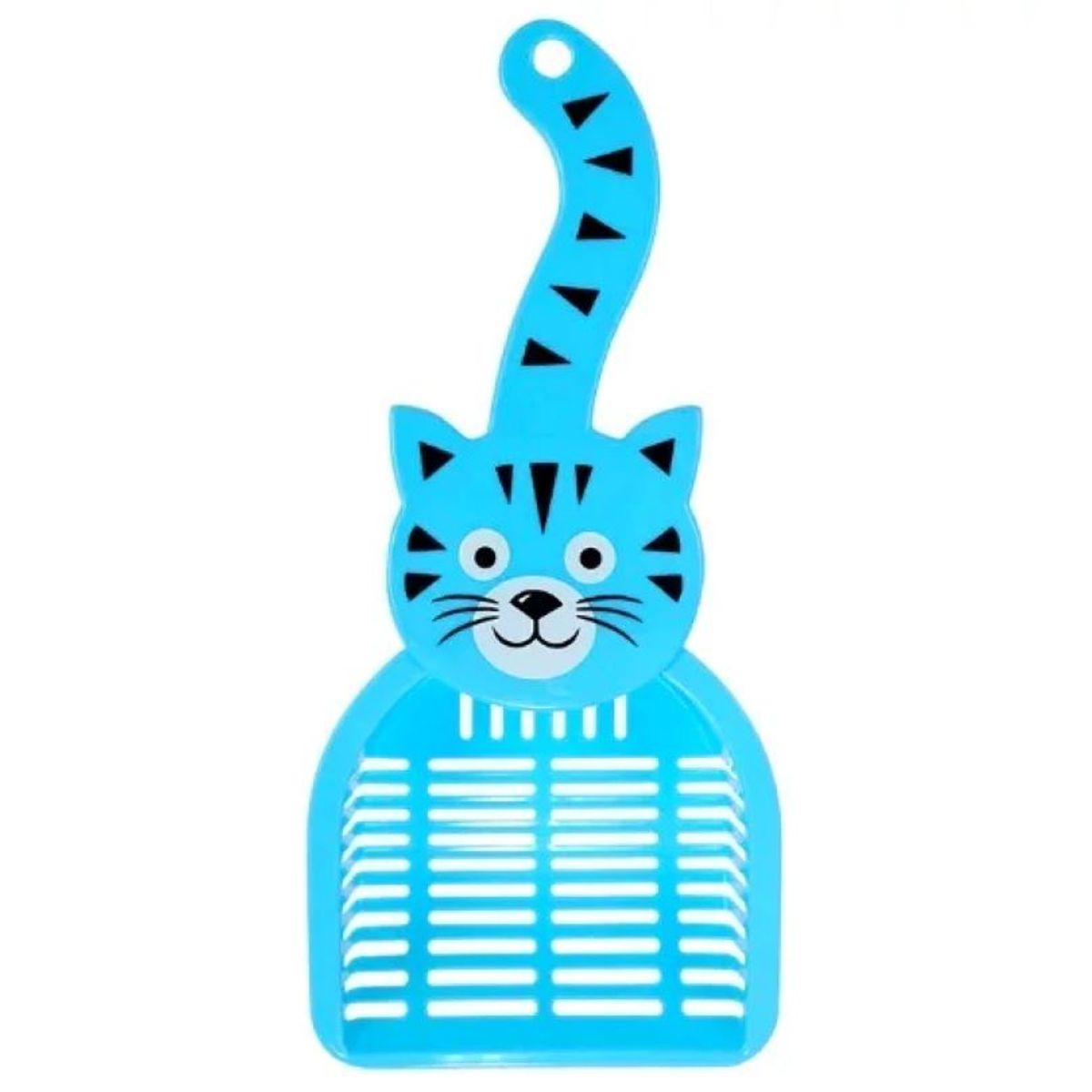 METALFER - Pala Para Arena Para Gatos Diseño Ergonómico Resistente AZUL