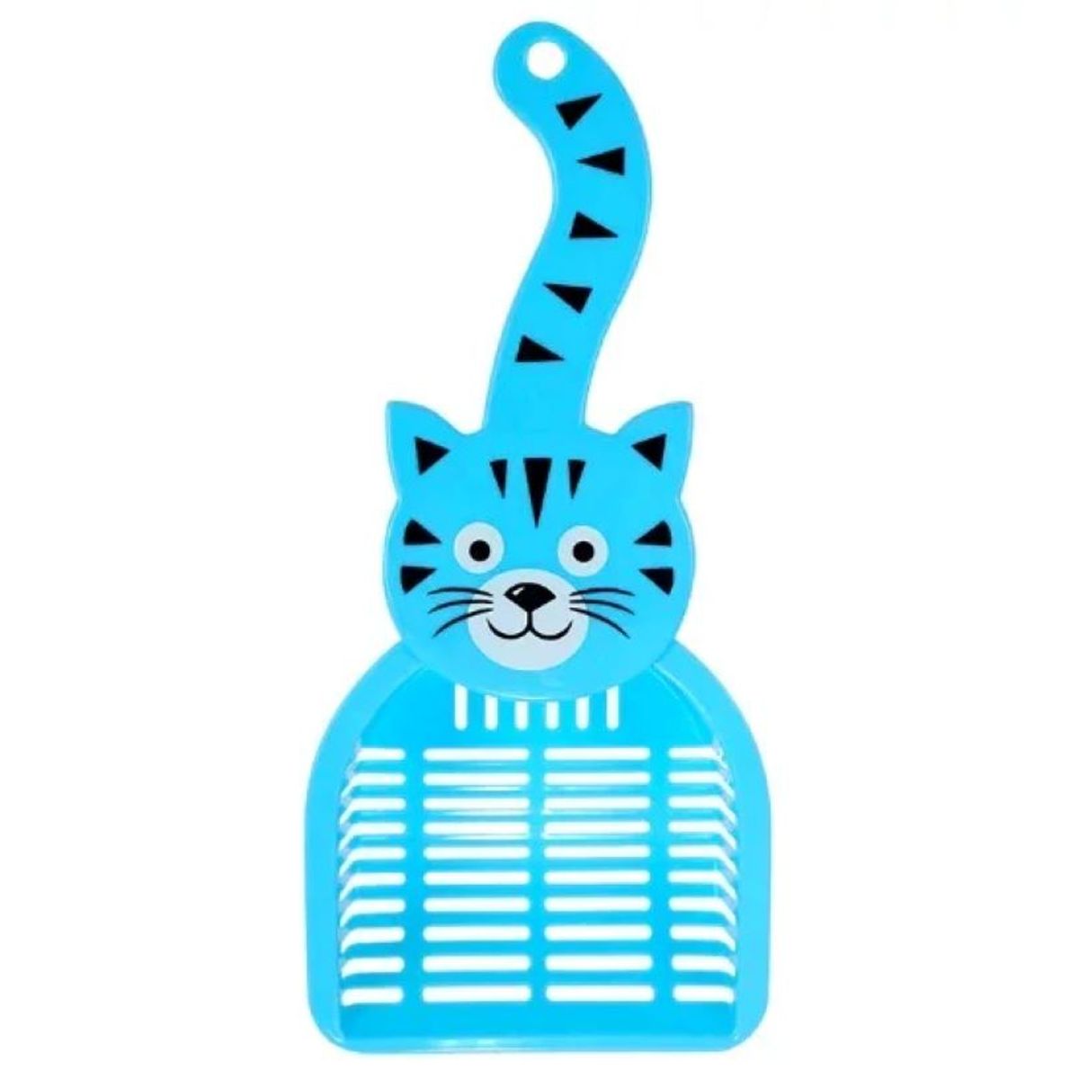 METALFER - Pala Para Arena Para Gatos Diseño Ergonómico Resistente AZUL