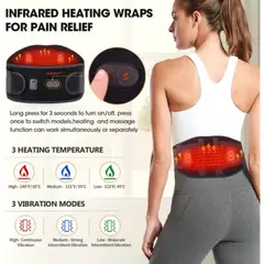 MOVI - Faja Lumbar con 3 Niveles de Calor y Bolsillo para Gel Frío- Terapia