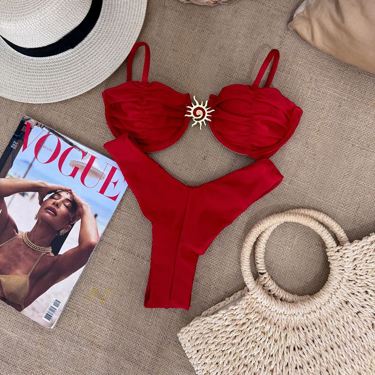 VELVET - Traje de Baño de Dos Piezas Canarias Rojo Mujer