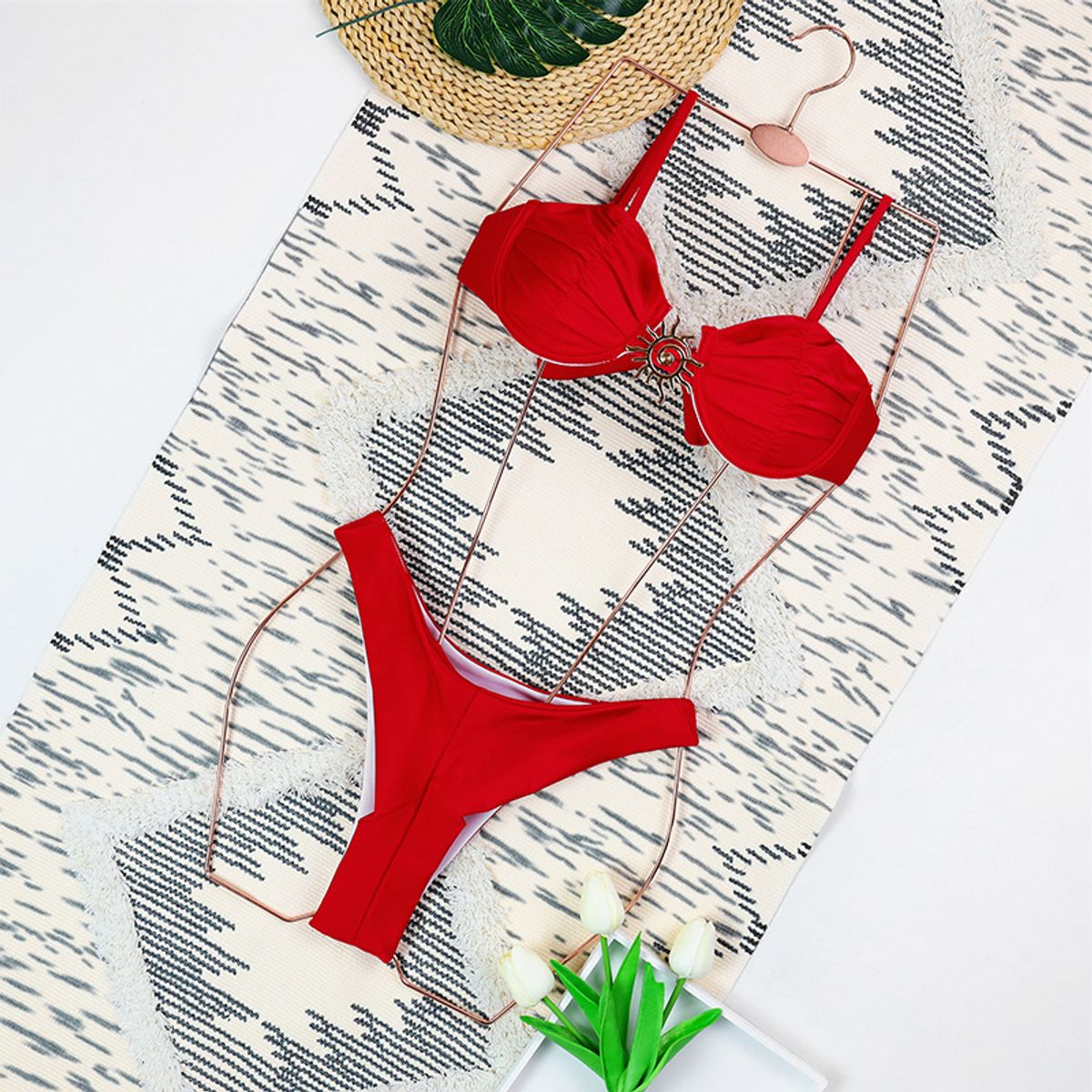 VELVET - Traje de Baño de Dos Piezas Canarias Rojo Mujer