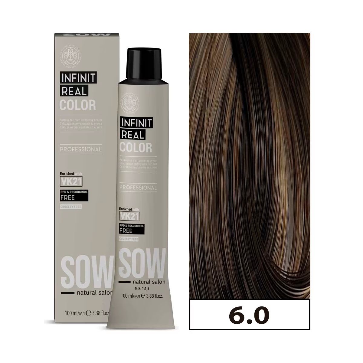 WELLA - Tinte Sow Vk21 Infinit Real Color 6.0 Rubio Oscuro 100ml