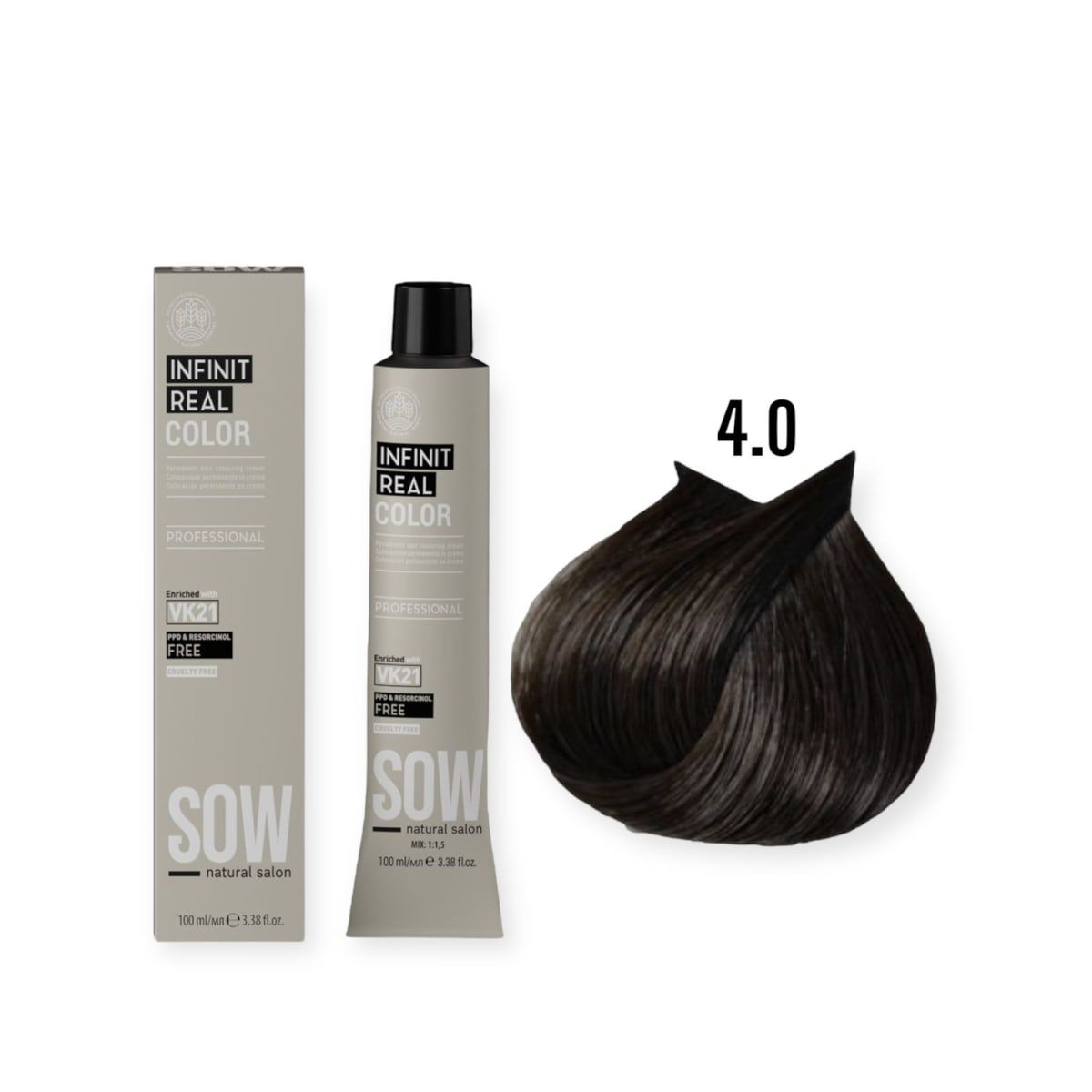 WELLA - Tinte Sow Vk21 Infinit Real Color 4.0 Castaño 100ml