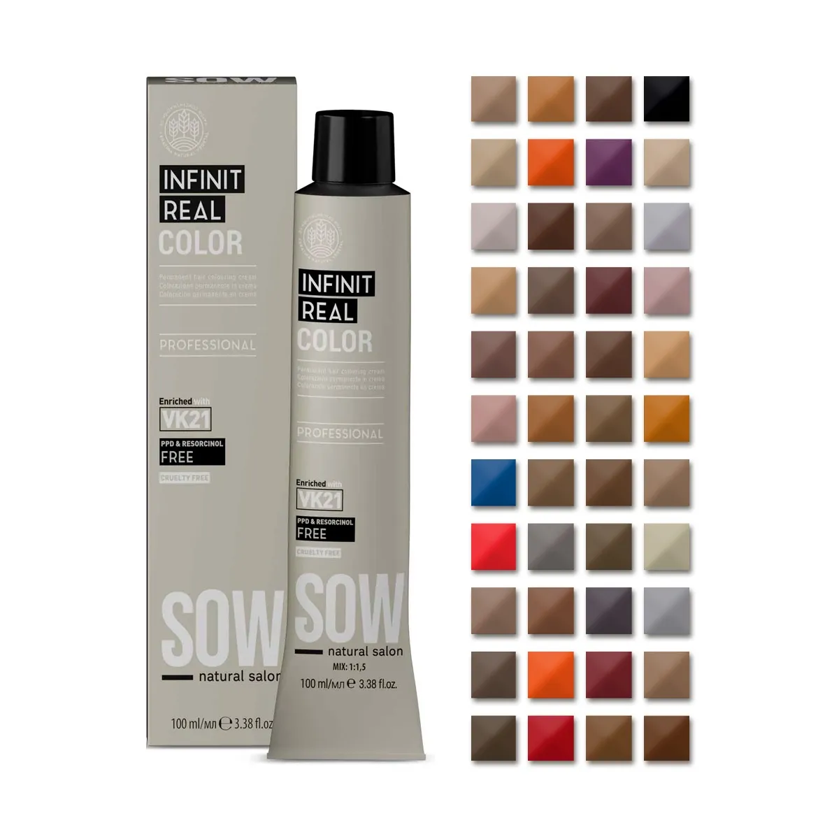 WELLA - Tinte Sow Vk21 Infinit Real Color 7.44 Rubio Cobre Intenso 100ml