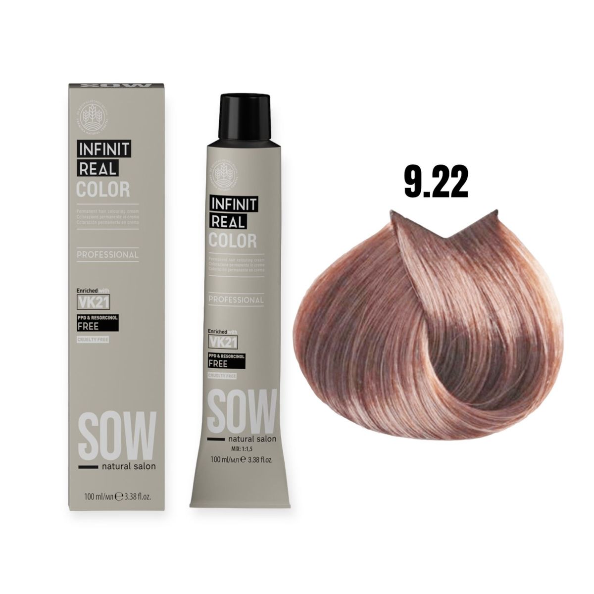 WELLA - Tinte Sow Vk21 Infinit Real Color 9.22 Rubio Clarisimo Nacar 100ml
