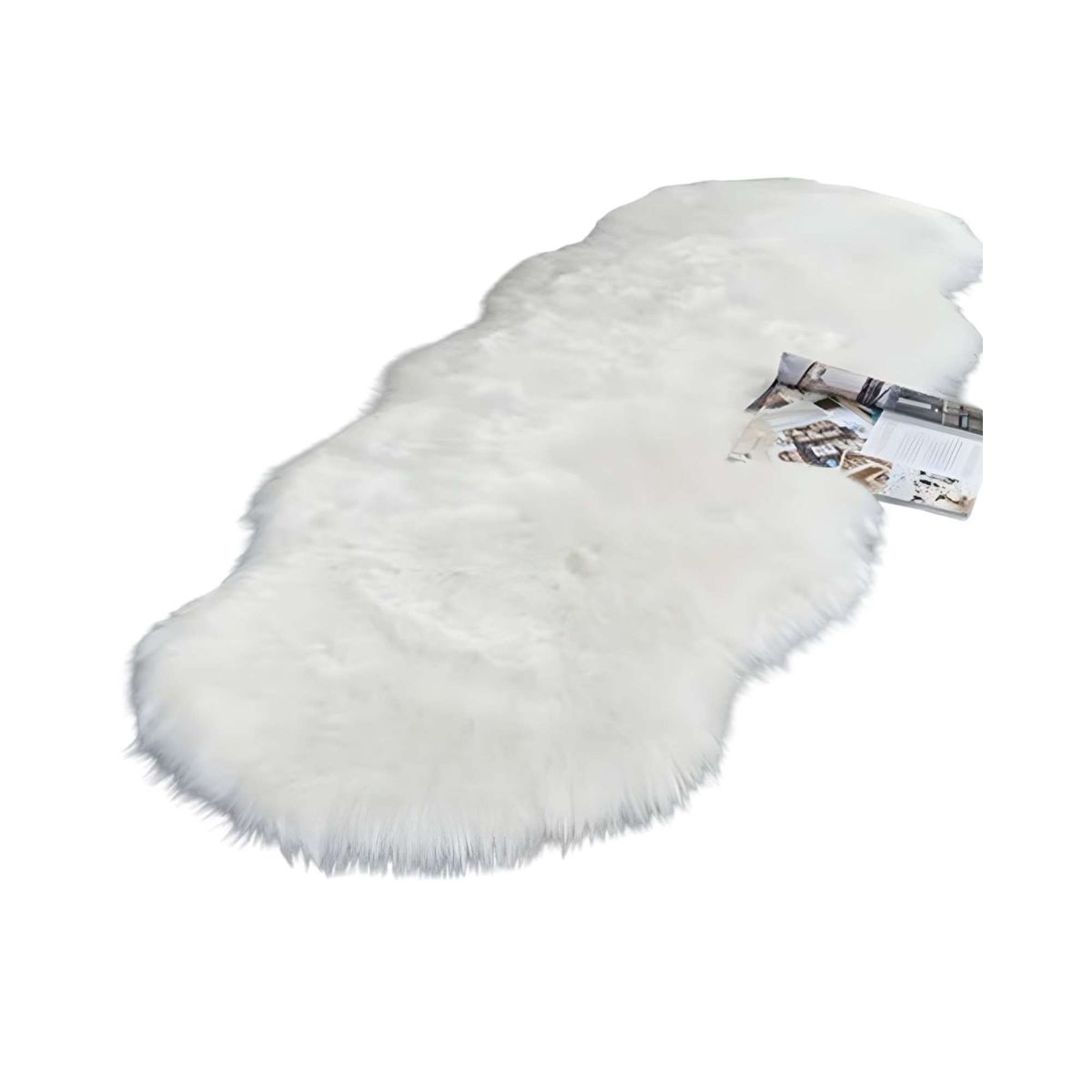GENERICO - ALFOMBRAS DECORATIVAS IMITACION PIEL DE CONEJO BLANCA