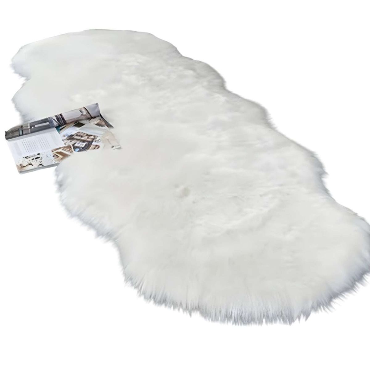 GENERICO - ALFOMBRAS DECORATIVAS IMITACION PIEL DE CONEJO BLANCA