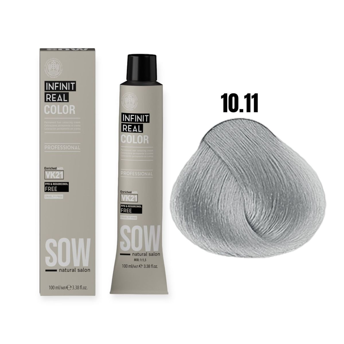 WELLA - Tinte Sow Vk21 Inf Real Color 10.11 Rubio Platino Ceniza Intenso 100ml