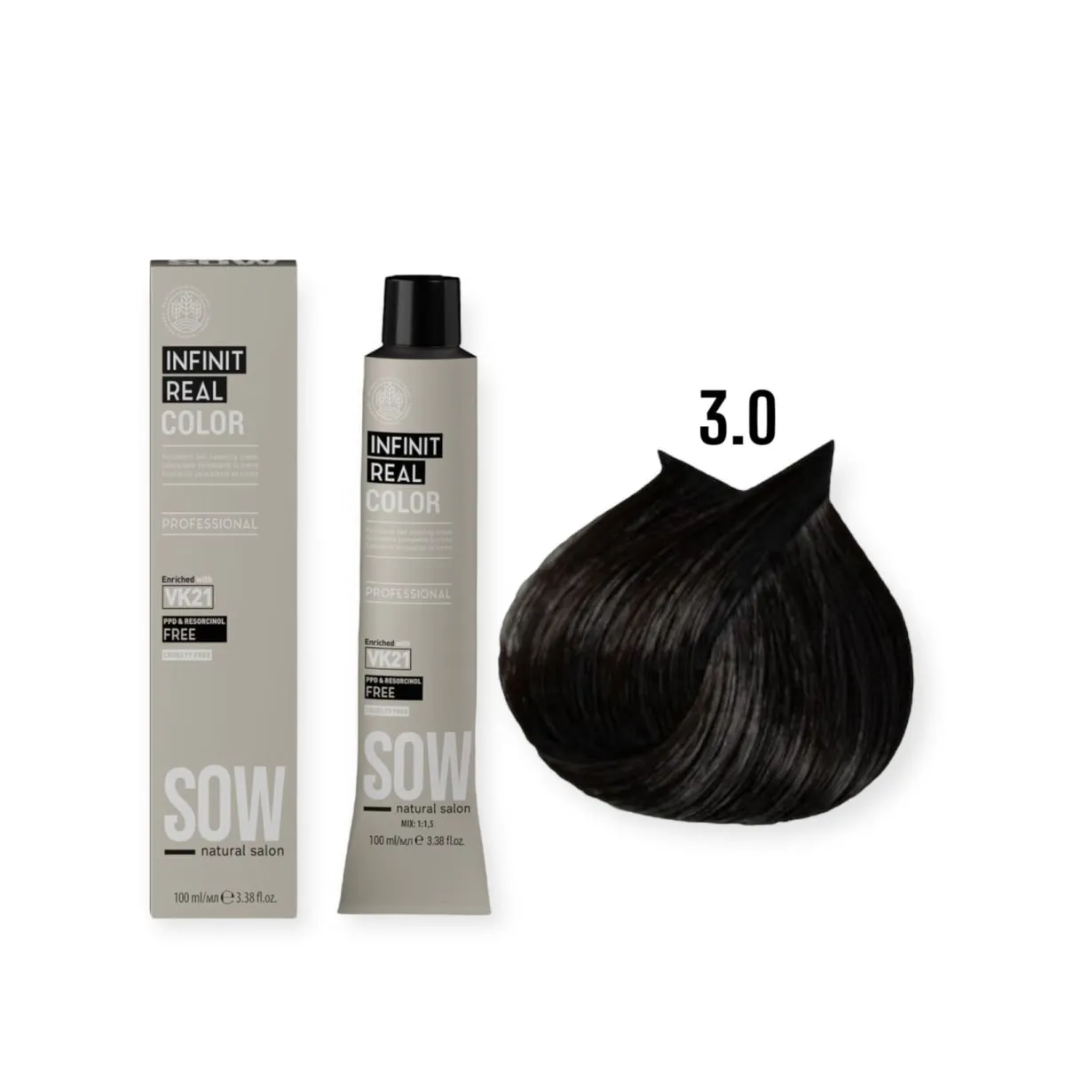 WELLA - Tinte Sow Vk21 Infnit Real Color 3.0 Castaño Oscuro 100ml