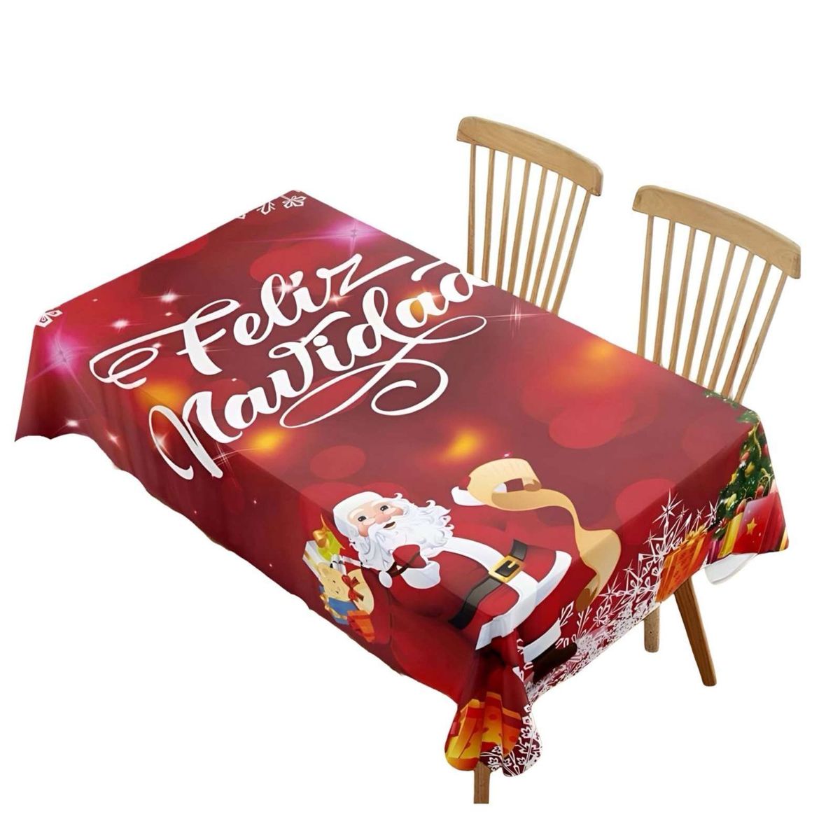 GENERICO - MANTEL NAVIDEÑO ANTIMANCHAS LUCES