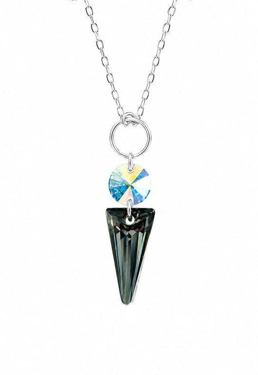 Collar Mystic Plata 925 creado con cristales de Swarovski Silver Night Negro TALLA UNICA