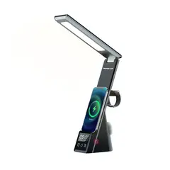 TECNOLAB - Lámpara Escritorio 4 en 1 con Cargador Inalámbrico Qi - PS