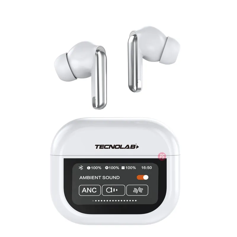 TECNOLAB - Audífonos Bluetooth Con Pantalla Touch Blanco - PS