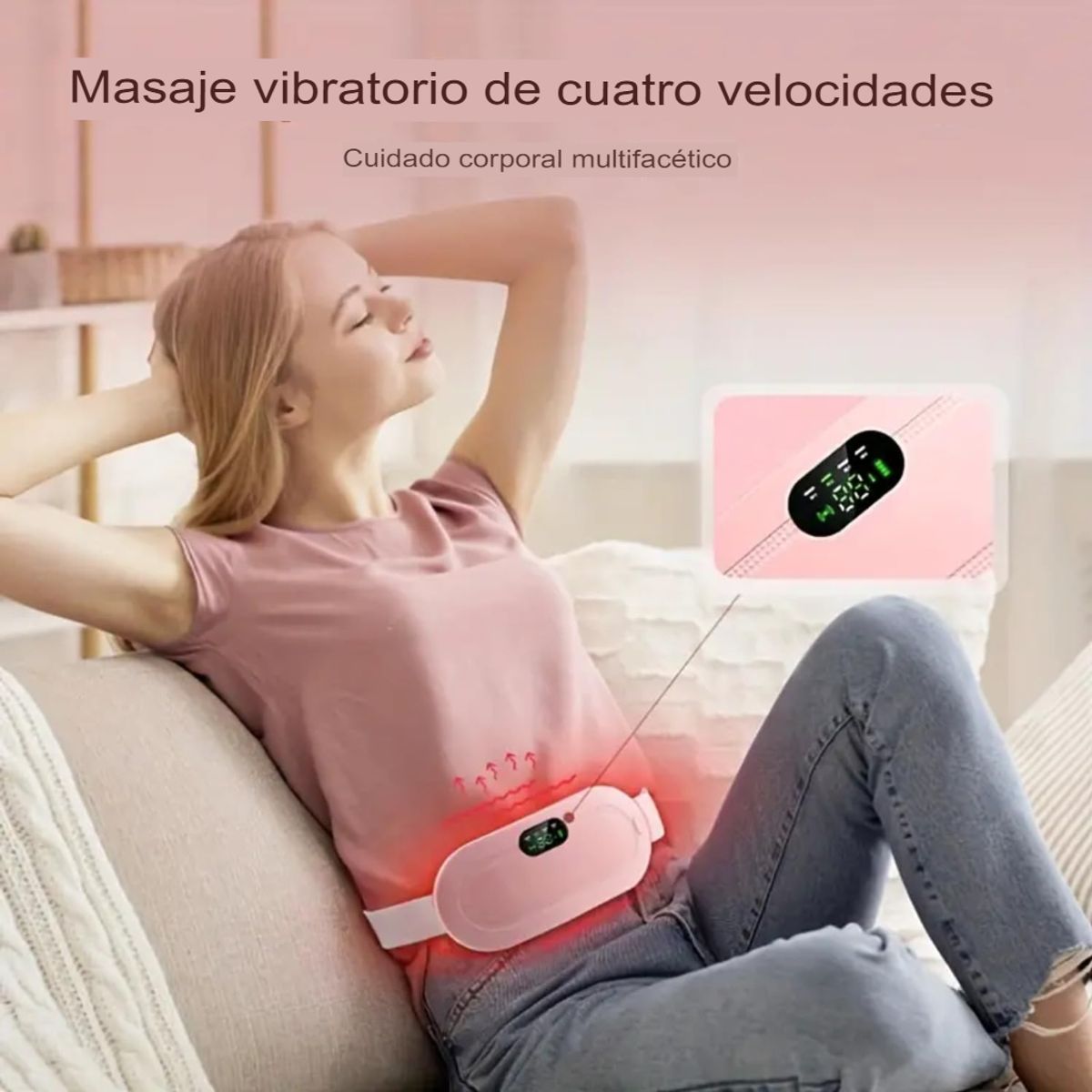 GENERICO - Cinturón Menstruales Masajeador Vientre Alivio Dolores Calor Masaje