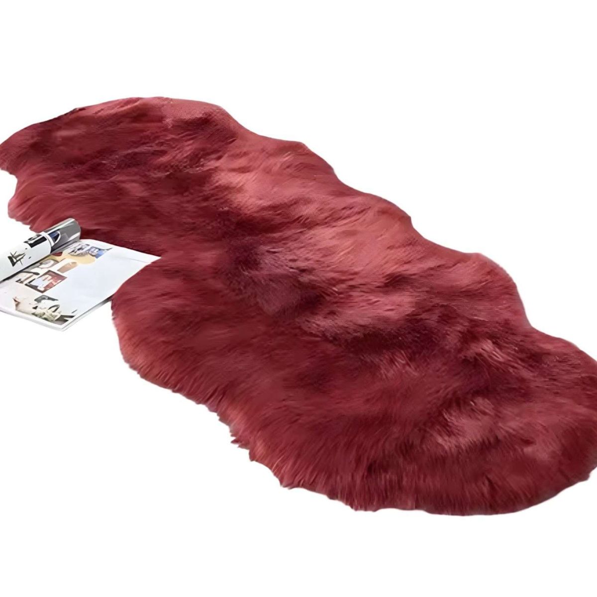 GENERICO - ALFOMBRAS DECORATIVAS IMITACION PIEL DE CONEJO BURDEO