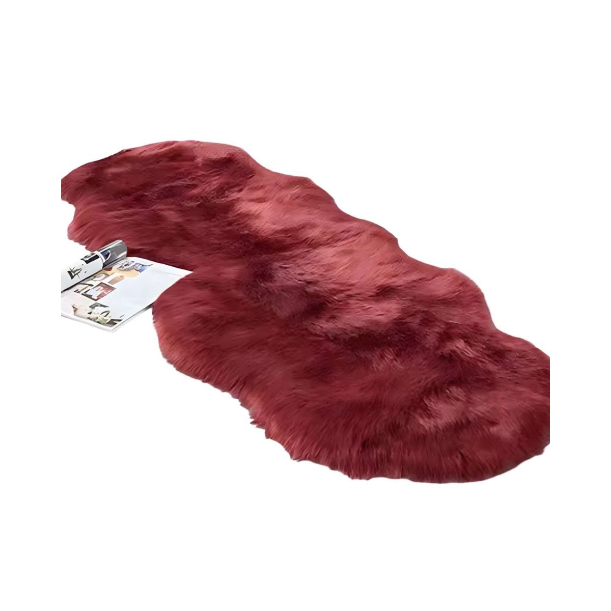 GENERICO - ALFOMBRAS DECORATIVAS IMITACION PIEL DE CONEJO BURDEO