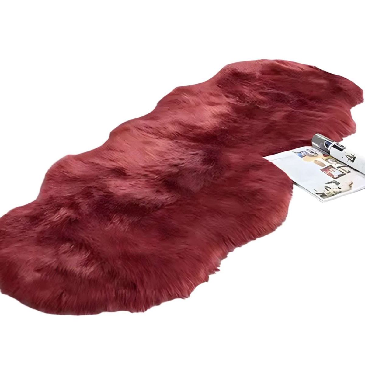 GENERICO - ALFOMBRAS DECORATIVAS IMITACION PIEL DE CONEJO BURDEO