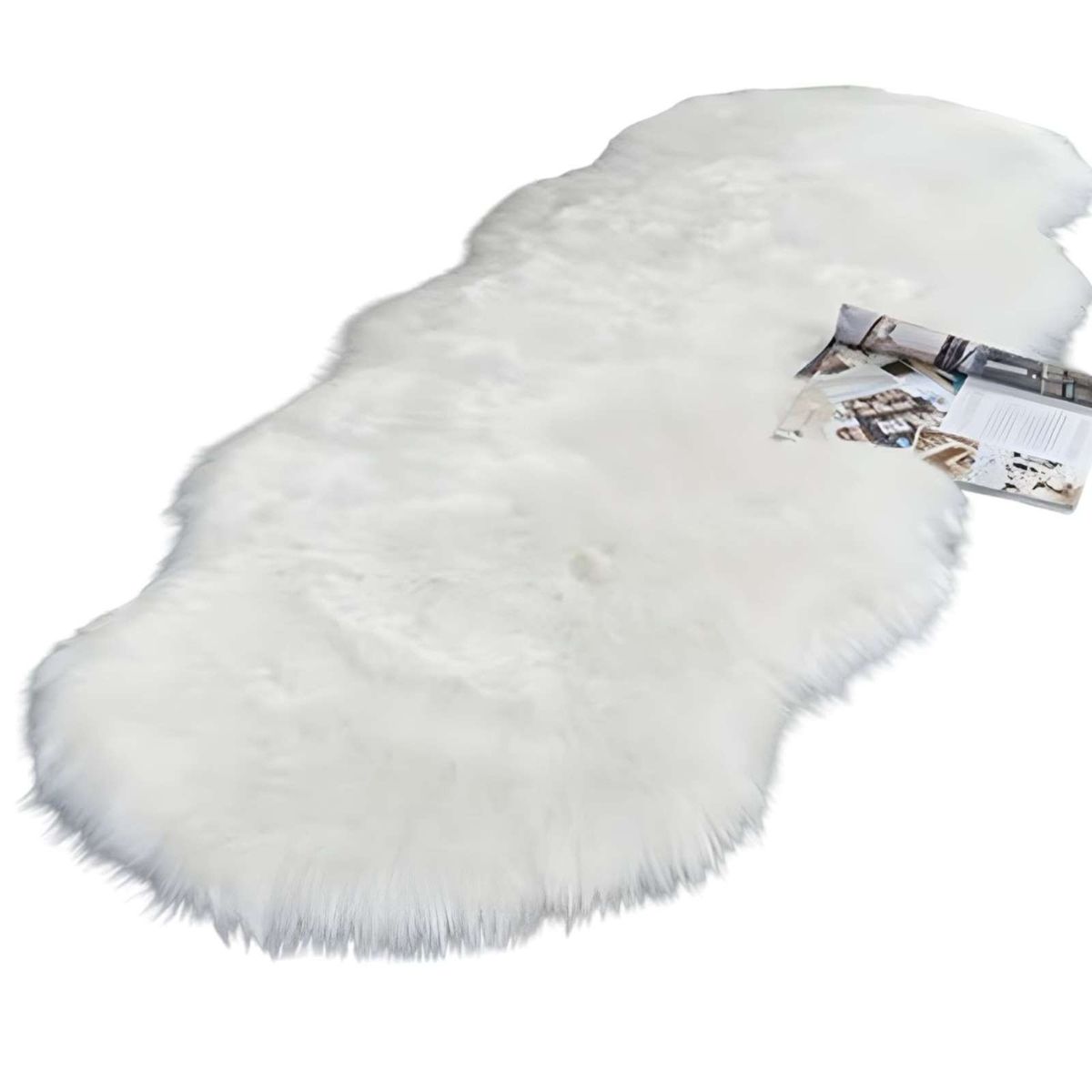 GENERICO - ALFOMBRAS DECORATIVAS IMITACION PIEL DE CONEJO BLANCA