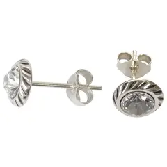 TODOJOYAS - Aros Plata 925 Apegados Cristal Austriaco 7mm