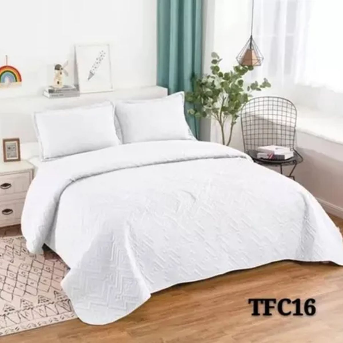 GENERICO - Cubrecama quilt verano 2 plazas blanco