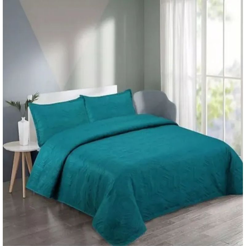 GENERICO - Cubrecama quilt verano king turquesa