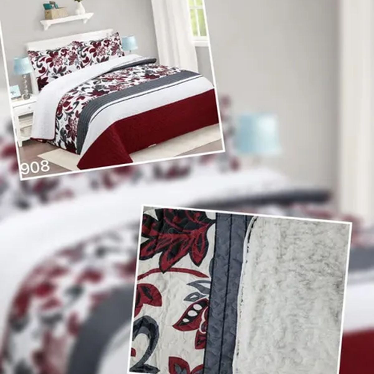 GENERICO - Cubrecama quilt sherpa 2 plazas varios modelos