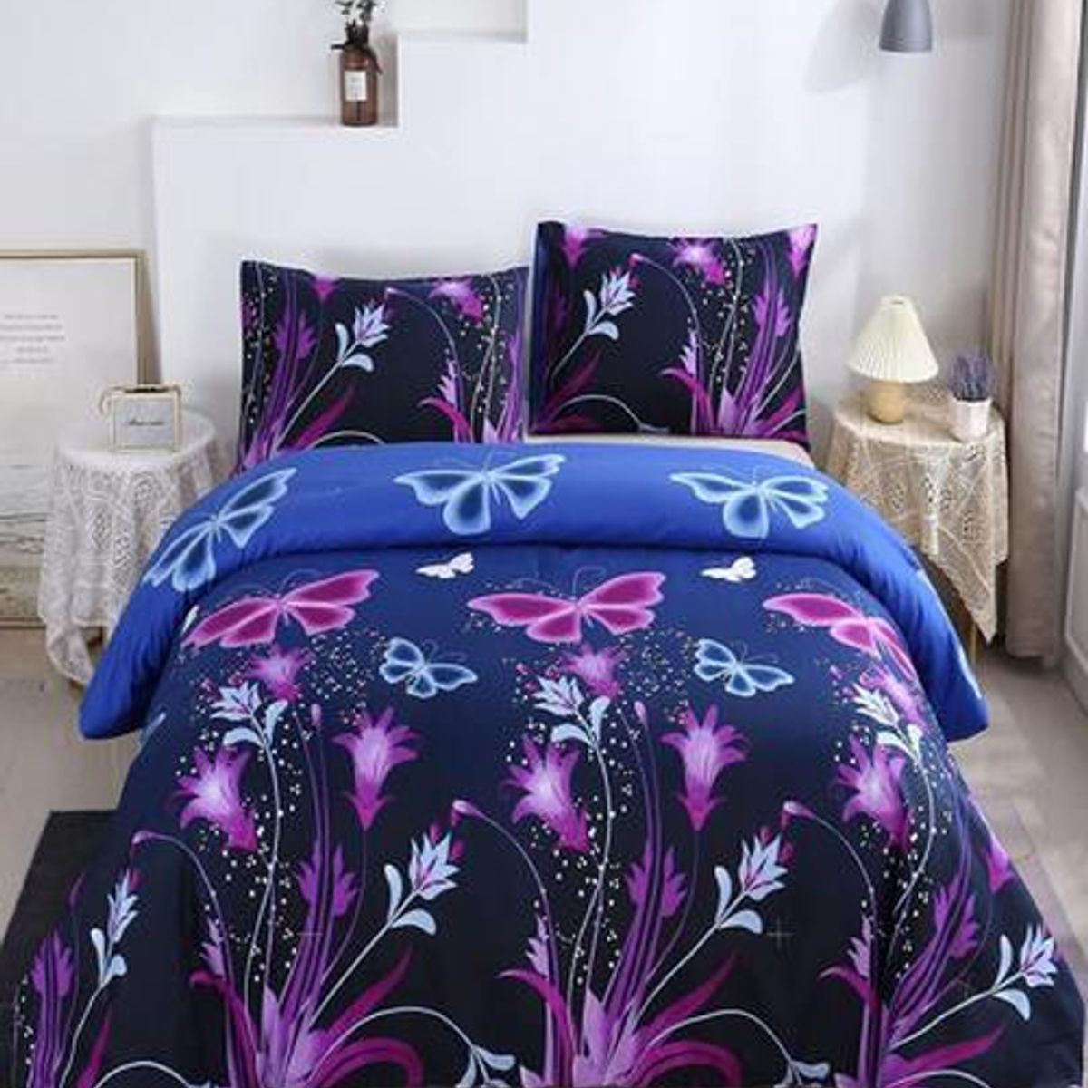 GENERICO - Cobertor plush chiporro 2 plazas mariposas