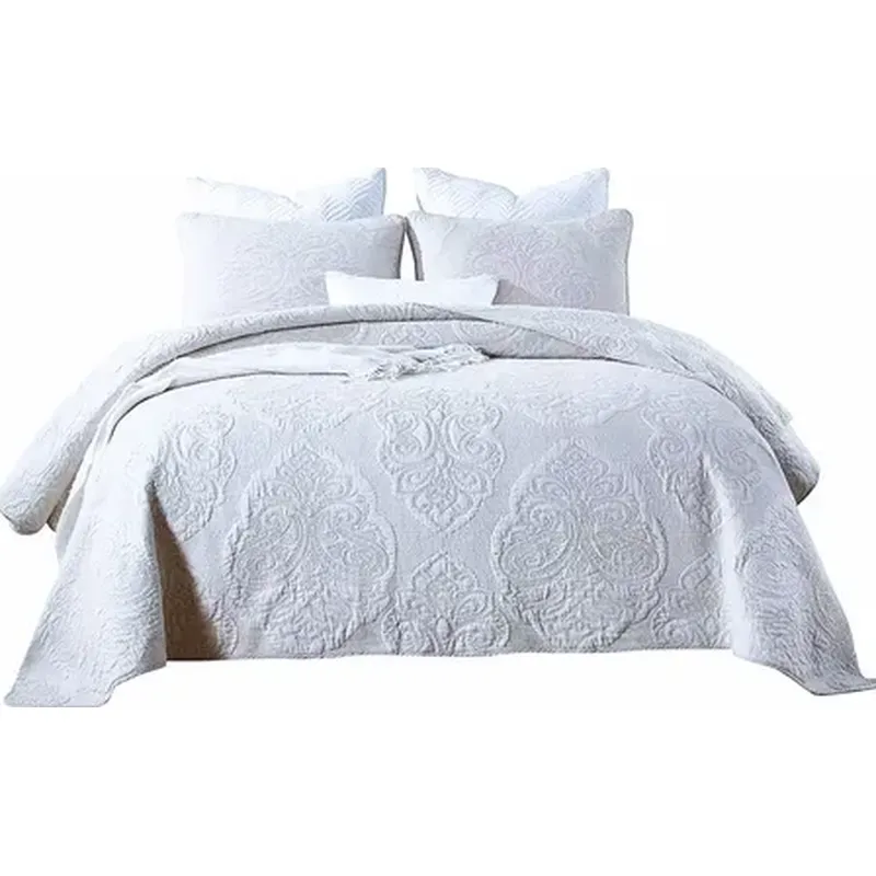 GENERICO - Cubrecama acolchada 3d algodón Alicia king