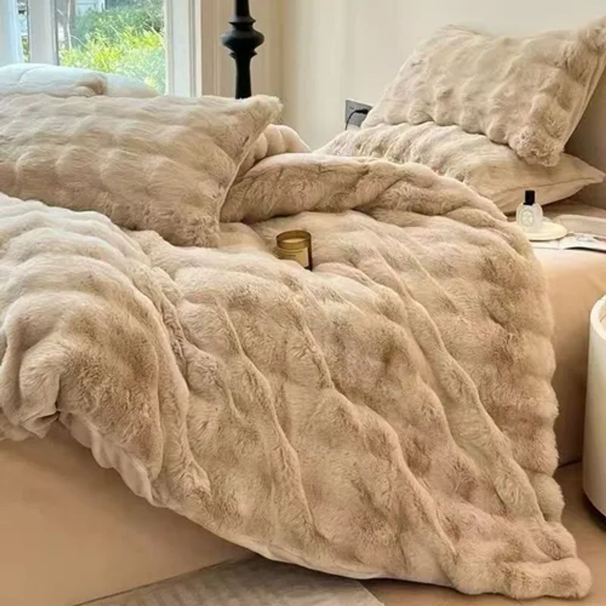 GENERICO - Cobertor chiporro piel ovejo king varios colores