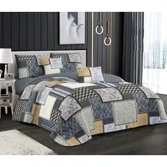 GENERICO - Cubrecama quilt verano 2 plazas + fundas diseños tfcc613