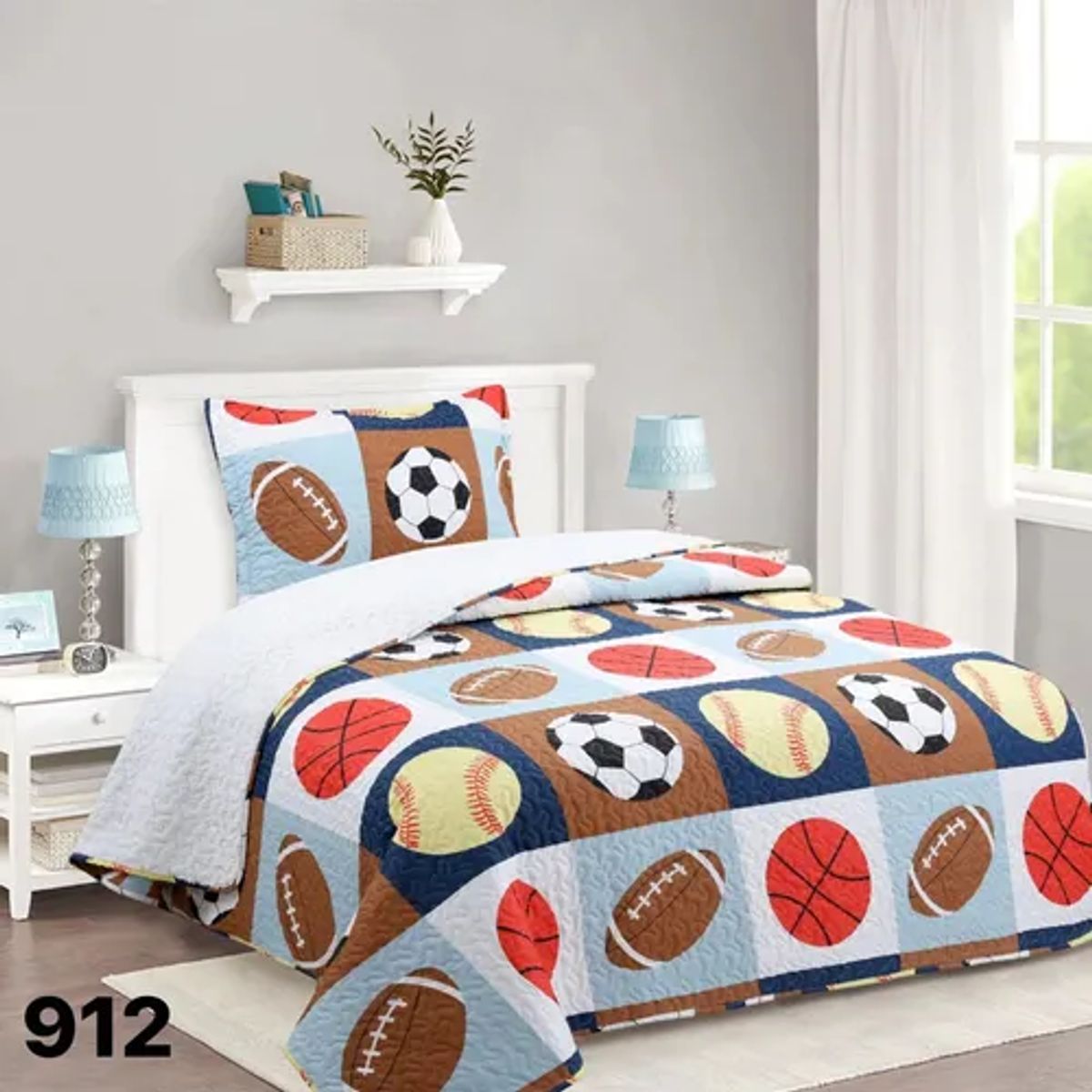 GENERICO - Cubrecama quilt sherpa 15 plaza modelos infantiles