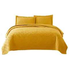 GENERICO - Cubrecama quilt sherpa 15 plaza modelos unicolor