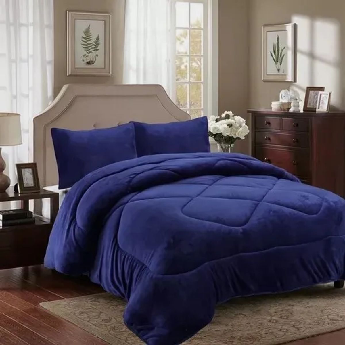 GENERICO - Cobertor Cubrecama Peludo Chiporro 2 Plazas + 2 Fundas