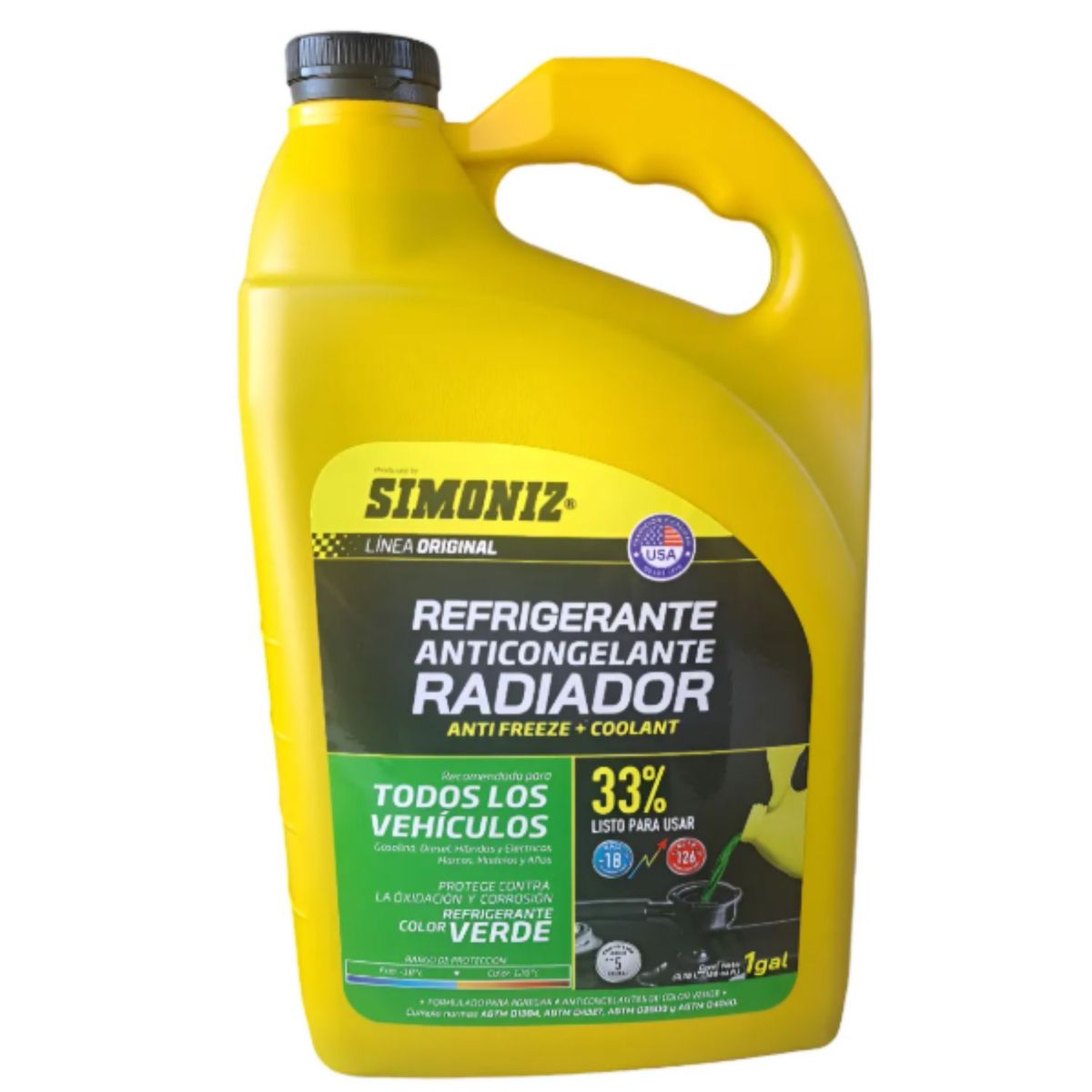 GENERICO - Refrigerante Anticongelante para Radiador 33% color Verde