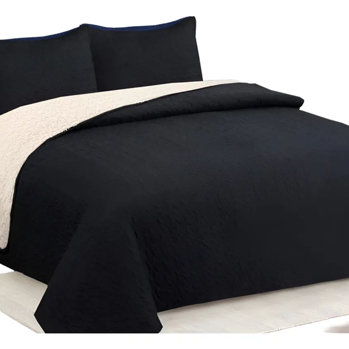 GENERICO - Cubrecama quilt sherpa king unicolor