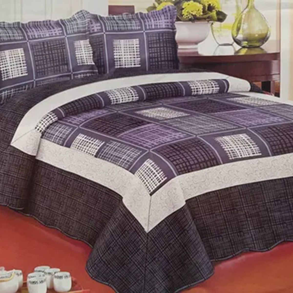 GENERICO - Cubrecama verano quilt 1.5 plaza varios diseños g10