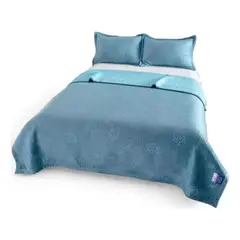 GENERICO - Cobertor reversible plush quilt verano 2 plazas