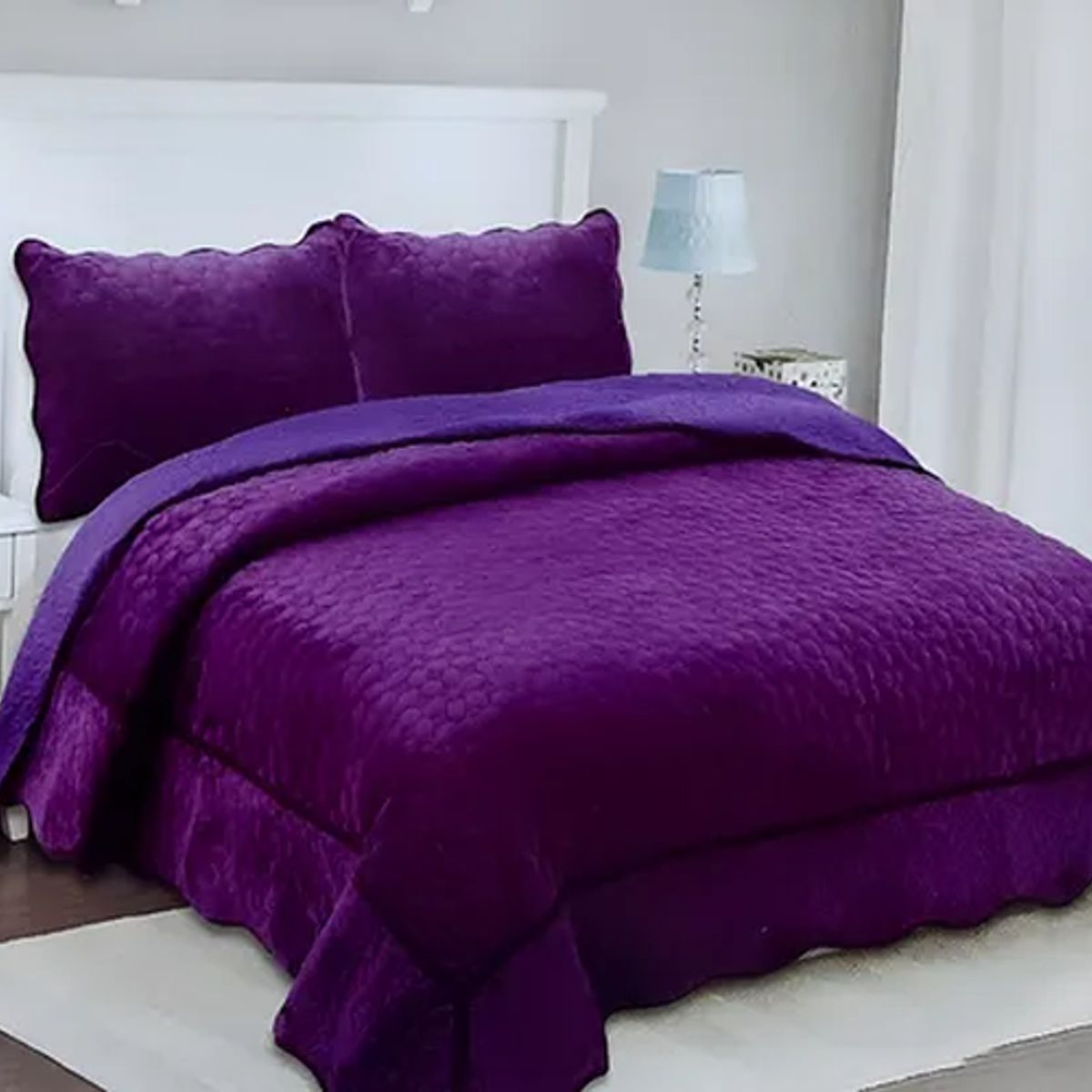 GENERICO - Cubre cama sherpa polar 2 plazas unicolor