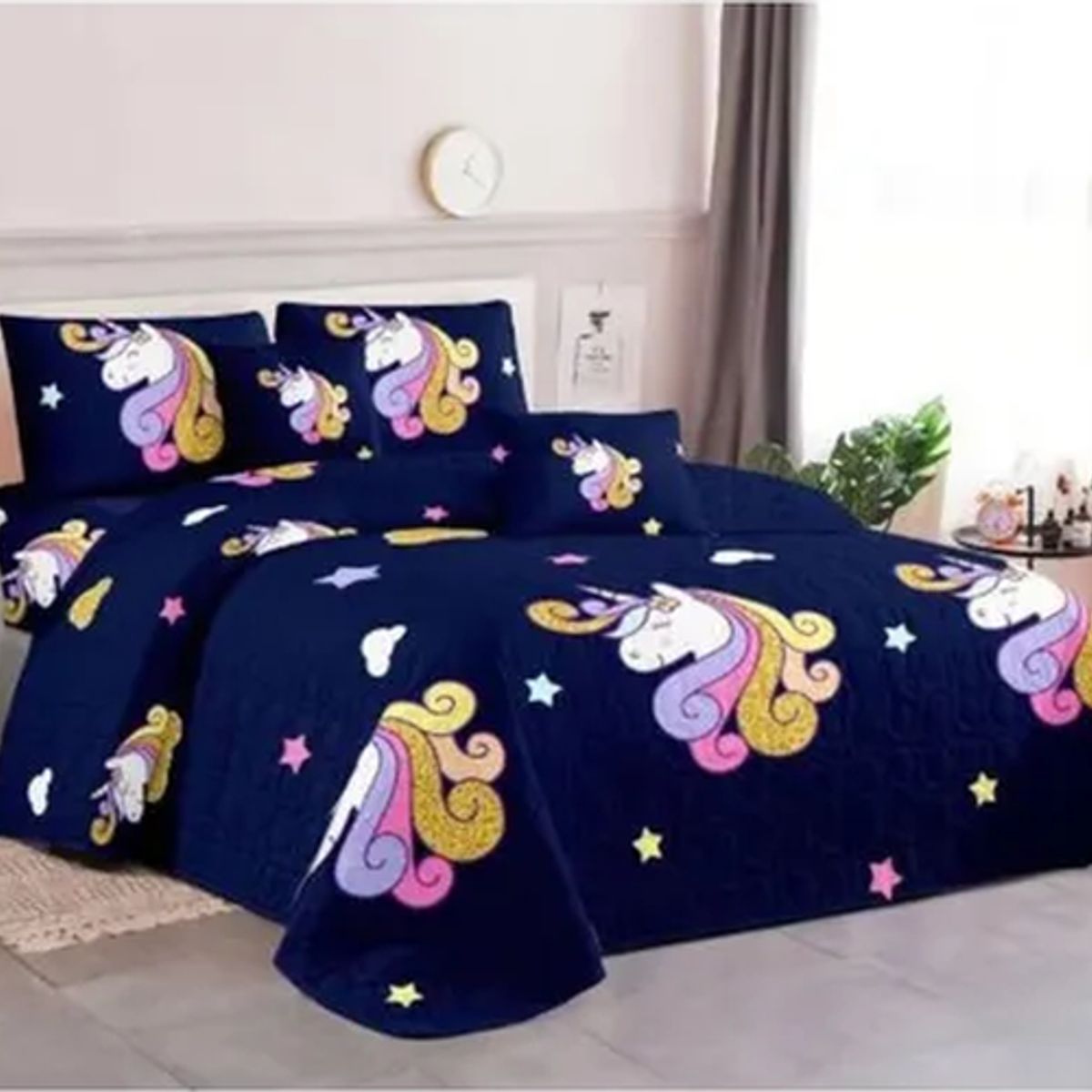 GENERICO - Cubrecama 1.5 plaza niños niñas quilt verano alonso