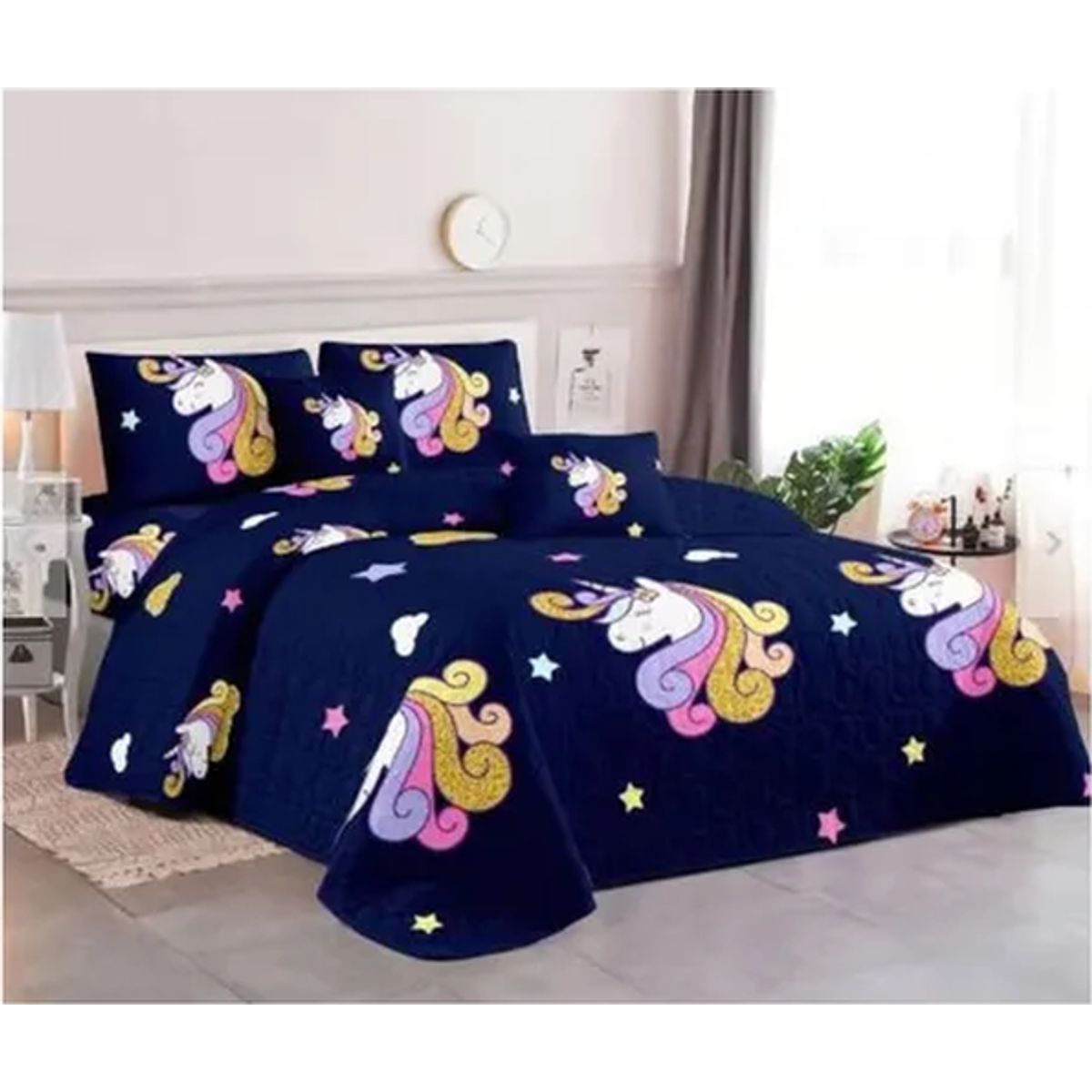 GENERICO - Cubrecama 1.5 plaza niños niñas quilt verano alonso
