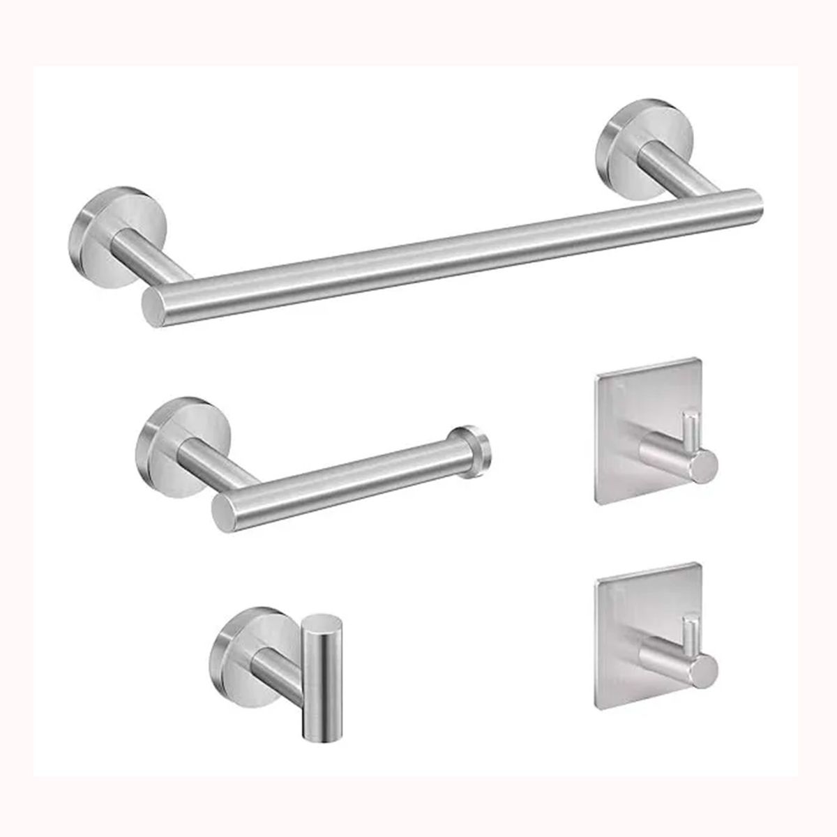 GENERICO - Set de 5 accesorios de baño acero inoxidable