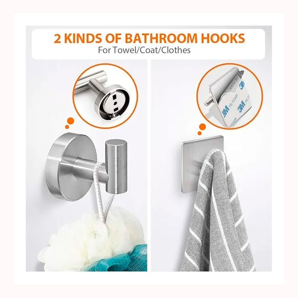 GENERICO - Set de 5 accesorios de baño acero inoxidable