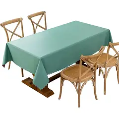 GENERICO - Mantel rectangular antimanchas 140x220 cuero turquesa