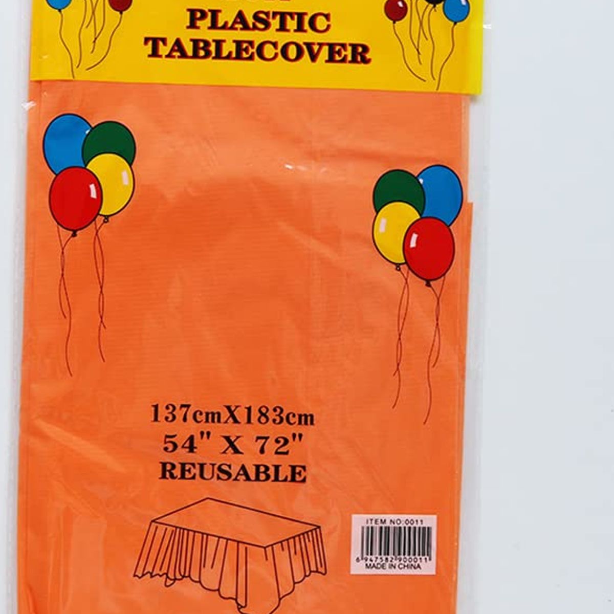 GENERICO - Mantel plástico desechable 137x274 celebraciones naranja liso