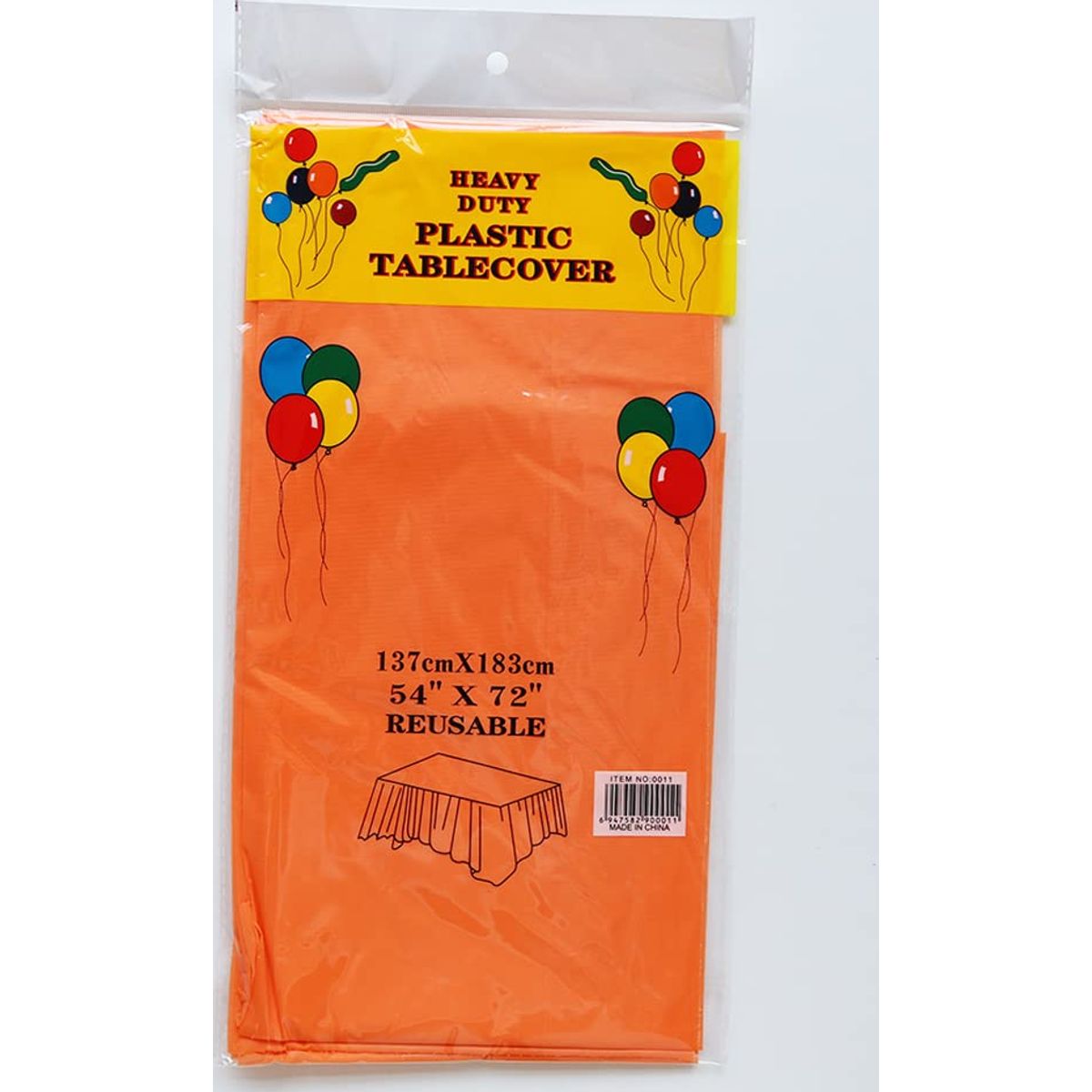 GENERICO - Mantel plástico desechable 137x274 celebraciones naranja liso